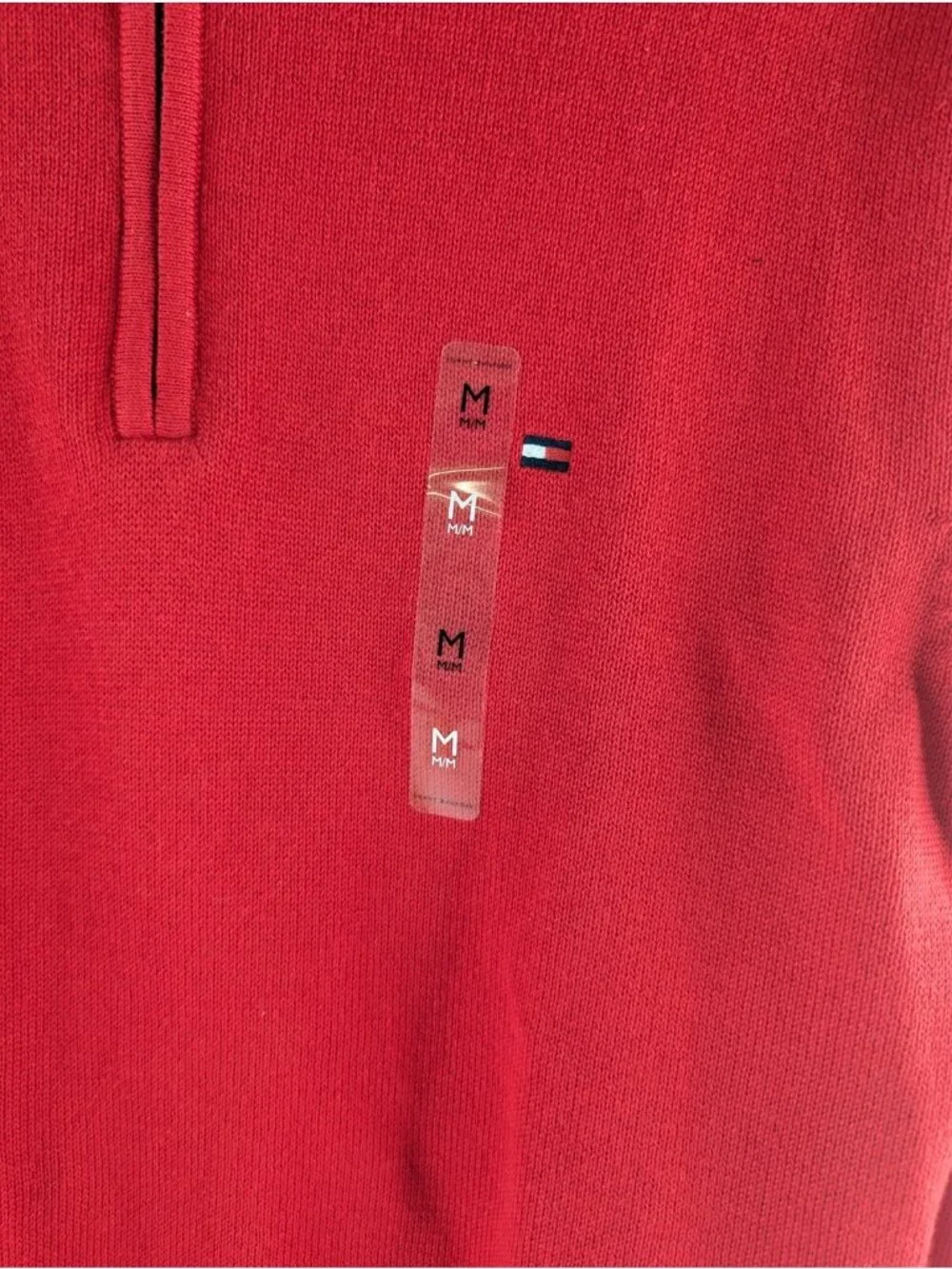 Tommy Hilfiger Men’s Medium Quarter-Zip Sweater Red Pullover NWT MSRP $80